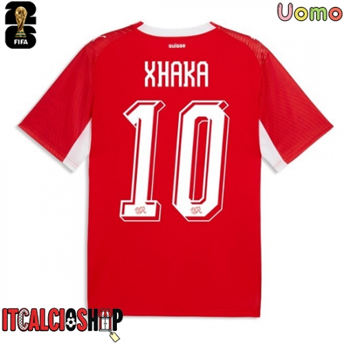 Svizzera Granit Xhaka #10 Prima Maglia Mondiali 2026 Manica Corta